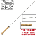 Thorne Bros Custom Ice Rod - Crappie Chronicles "The Econicle" features a cork handle, six-foot walleye design, and outside Fuji guides for enhanced fishing tackle performance.
