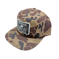 Thorne Bros Fly Fishing Logo Richardson Umpqua 256P Dark Camo hat featuring a brown and tan camouflage pattern with a rectangular embroidered Thorne Bros Fly Fishing patch on the front.