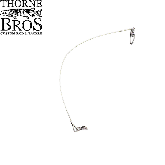 Thorne Brothers Leaders fishing leader wire with a swivel and snap, designed for durability and strength in musky and fly fishing tackle.