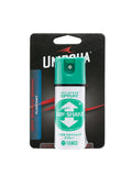 Umpqua Shimazaki Dry Shake Spray in white and green packaging, designed as a fly fishing floatant spray to keep flies buoyant during fishing.