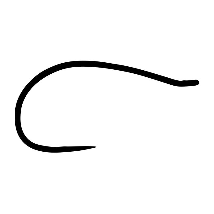 Umpqua Tiemco 206BL Nymph/Emerger Hook shown as a close-up of a thin, curved fishing hook designed for precise fly fishing and fishing tackle applications.