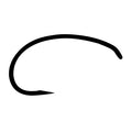 Umpqua Tiemco 2487BL Shrimp/Caddis Hook shown in close-up, displaying its fine sharp point and curved design for effective fishing tackle use.