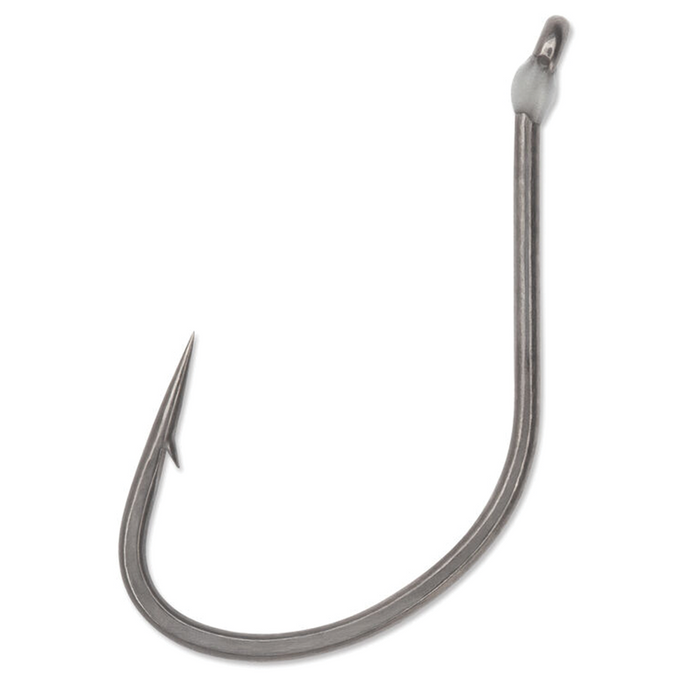 VMC RedLine Series Drop Shot Hooks designed for precise drop shot fishing, featuring a sharp point and specialized barb for secure bait hold in fishing tackle.