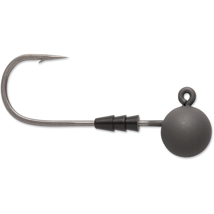 VMC RedLine Series Tungsten Swimbait Jig featuring a sharp curved hook attached to a smooth, round tungsten weight designed for effective fishing lure presentation.