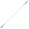 VMC Titanium Leader Multi-Strand fishing leader made of durable multi-strand titanium wire with swivel and snap for secure attachment in fishing tackle setups.