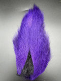 Wapsi Meduim Bucktail in vibrant purple color, showing soft, dense hair fibers commonly used for crafting fishing lures in fishing tackle and rods.