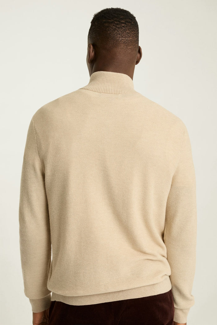 Washable Cotton Cashmere Quarter Zip