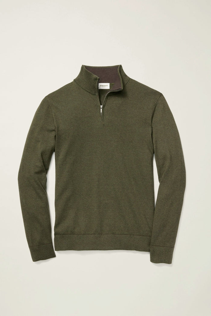 Washable Cotton Cashmere Quarter Zip
