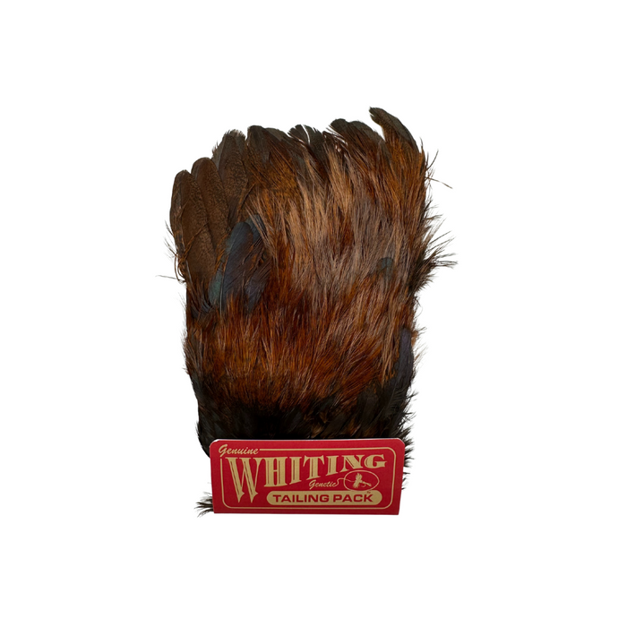 Whiting Coq de Leon Tailing Pack featuring natural brown and black feathers used as fishing tackle for fly tying and lure making.