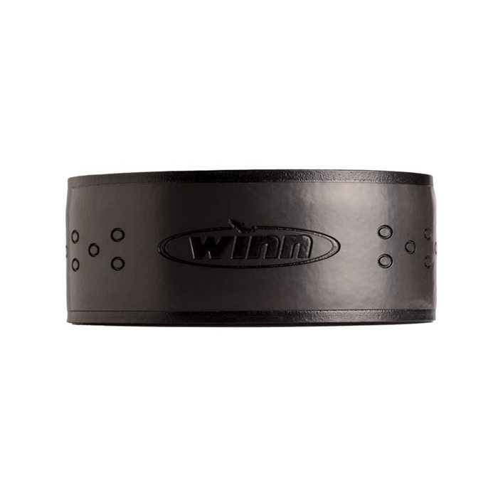 Winn 96" Superior Overwrap, a black textured fishing rod grip wrap with embossed logo and ventilation holes, designed for enhanced comfort and control on fishing rods.