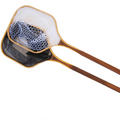 Two wooden-handled fishing nets, one with a white mesh and the other with a black mesh, both labeled Wolf Moon "Drifter" Net, designed for fishing tackle use.