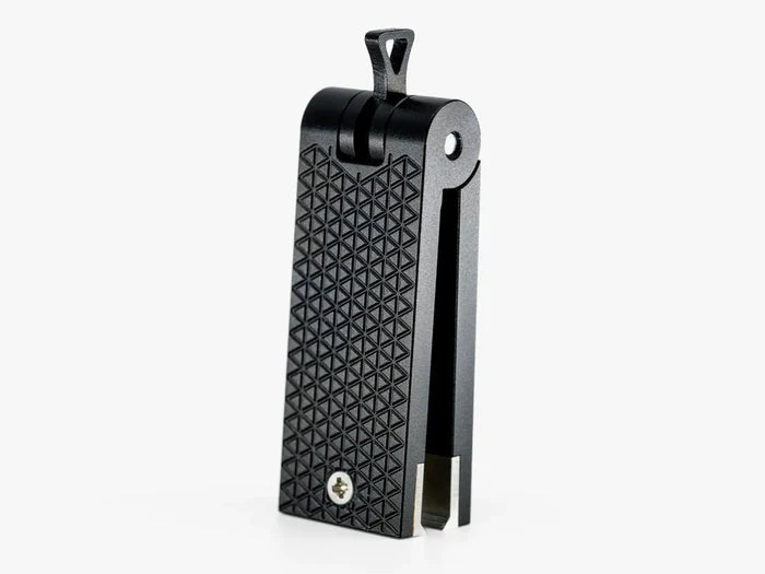 Yakoda Nippers New showing a compact black fishing tackle tool with textured grip and sharp cutting edges designed for precision fishing line trimming.