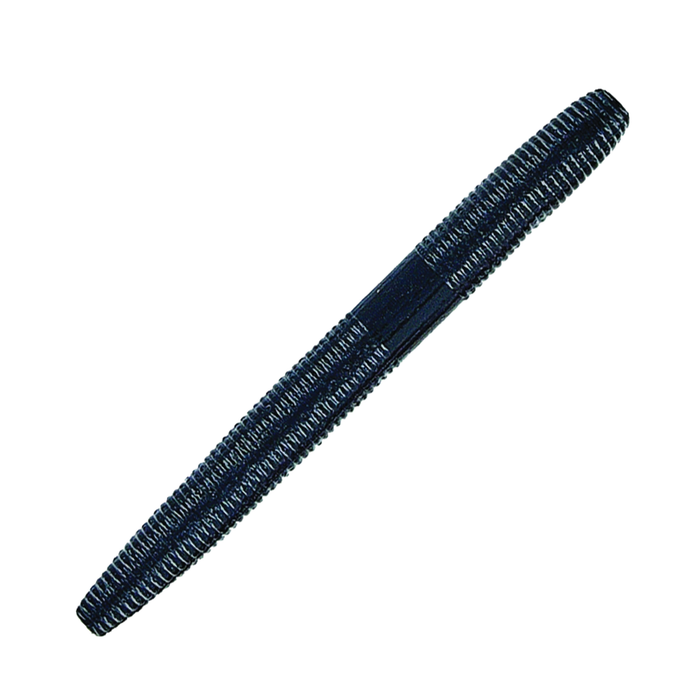 Yamamoto Senko 3" Slim fishing lure in dark color, featuring a ribbed body designed for realistic movement and effective attraction in fishing tackle setups.