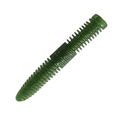 Soft green ribbed fishing lure with small protrusions along its length designed for water movement, shown as the Yamamoto Slinko Floater 3.25".