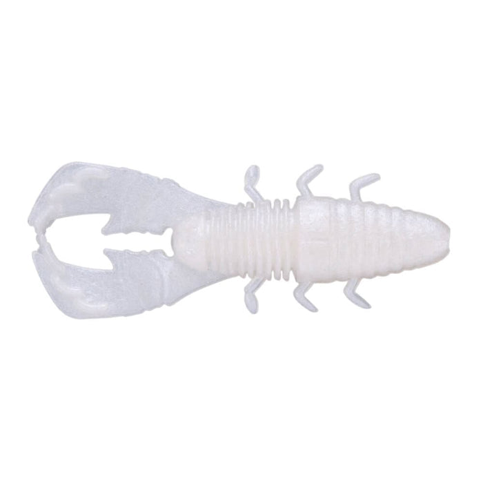 Yamamoto Yama Bug soft plastic fishing lure in translucent white, designed to mimic a crawfish for musky and freshwater fishing tackle.