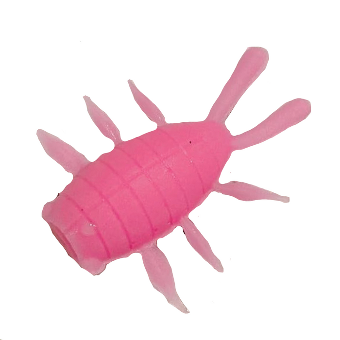 Soft pink fishing lure shaped like an insect with multiple legs and antennae, designed as the YG.Labo Witch Bug (Floating) for fishing tackle use.