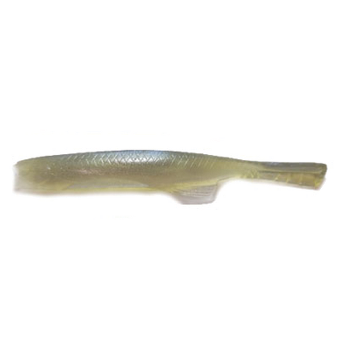 YG.Labo Witch Minnow soft fishing lure with a slender, translucent body featuring subtle scale texture and lifelike fin details designed for effective fishing tackle use.