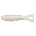 Z-Man Diezel Kickerz soft plastic fishing lure in pearly white color designed with twin paddle tails for lifelike action in water.