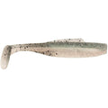 Z-Man DieZel MinnowZ softbait lure in translucent shad color with black speckles and a paddle tail, designed for fishing tackle use.