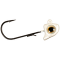 Z-Man Finesse Eyez Swimbait Jig with a white jig head featuring a large realistic eye and a sharp black hook, designed for fishing tackle and lure applications.