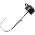 Z-Man Finesse Shroomz fishing lure featuring a black weighted head and sharp single hook designed for precision finesse fishing tactics.