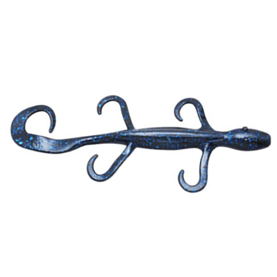 Z-Man LizardZ fishing lure designed to mimic a small creature with curled appendages, featuring a dark body with blue speckles, ideal for fishing tackle and lure enthusiasts.