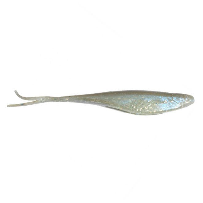 Z-Man StreakZ XL 8" Jerkbait soft fishing lure in translucent silver with a forked tail designed for lifelike movement in water, ideal for freshwater fishing tackle.