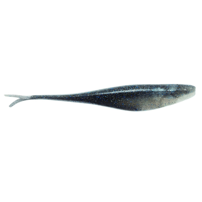 Z-Man StreakZ XL 8" Jerkbait fishing lure in smokey shad color, featuring a sleek, soft body with a forked tail designed for lifelike movement in water.