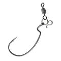 Zappu System RPZ Hook Standard, a sharp, curved black fishing hook with an integrated swivel and latch, designed for secure attachment in fishing tackle setups.