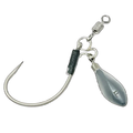 Zappu System RPZ Talisman Hook featuring a sharp, curved silver hook connected to a swivel and weighted teardrop sinker, designed for precision fishing tackle applications.