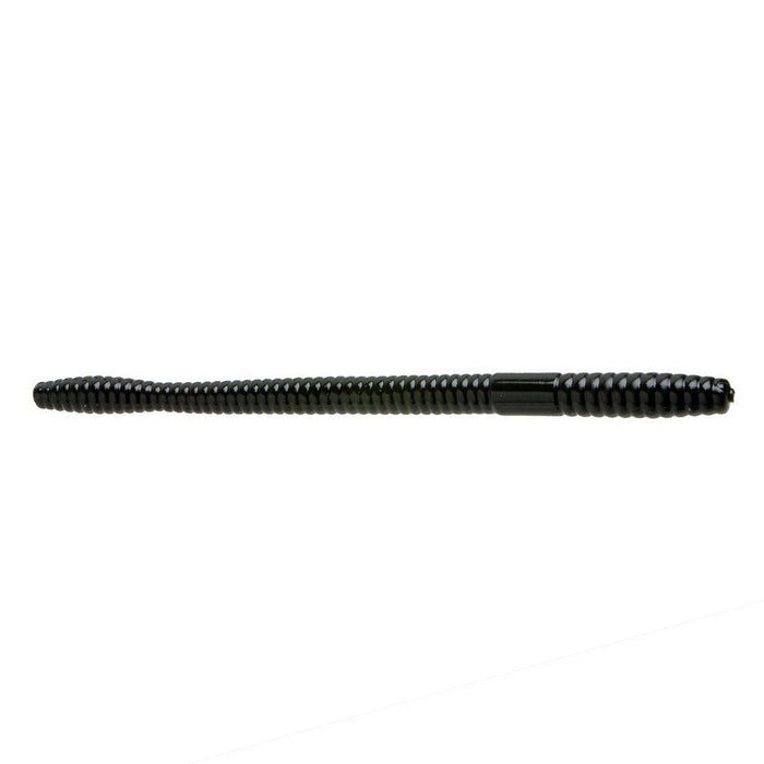 Zoom 7" Magnum Trick Worm in black, a flexible ribbed fishing lure designed for attracting musky and other large fish, ideal for fishing tackle enthusiasts.
