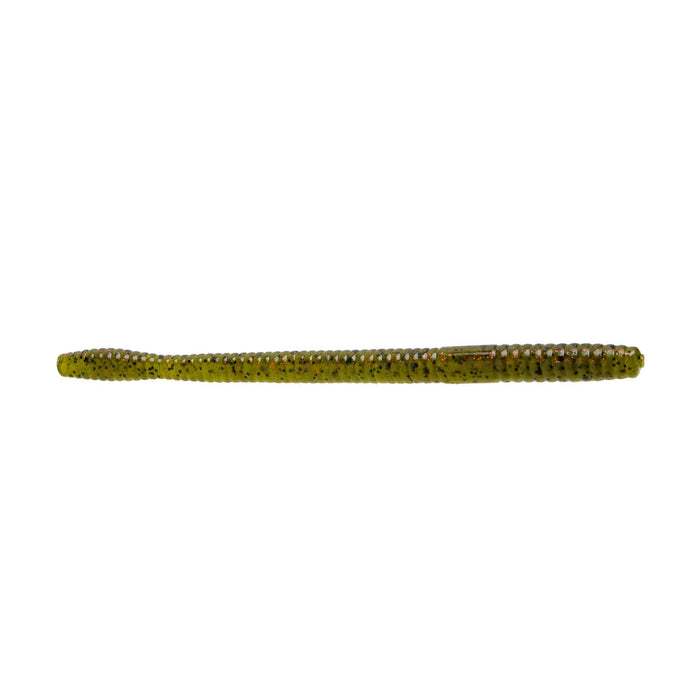 Zoom 7" Magnum Trick Worm fishing lure in translucent green with speckled pattern, designed for effective fishing tackle use.