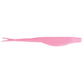 Zoom Bait Company Mag Super Fluke fishing lure in solid pink with a tapered, elongated body and forked tail designed for lifelike swimming action in fishing tackle.